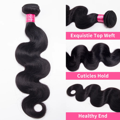 Body Wave Brazilian Human Hair Bundles 1/3/4PCS Natural Black 14-30 Inches Brazilian Hair Weave Bundles Remy Hair Extension