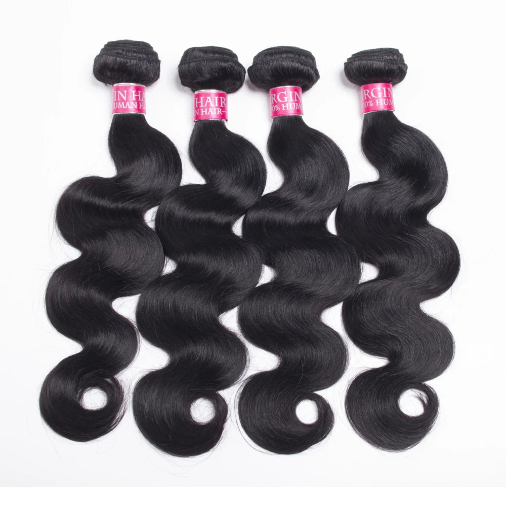 Body Wave Brazilian Human Hair Bundles 1/3/4PCS Natural Black 14-30 Inches Brazilian Hair Weave Bundles Remy Hair Extension